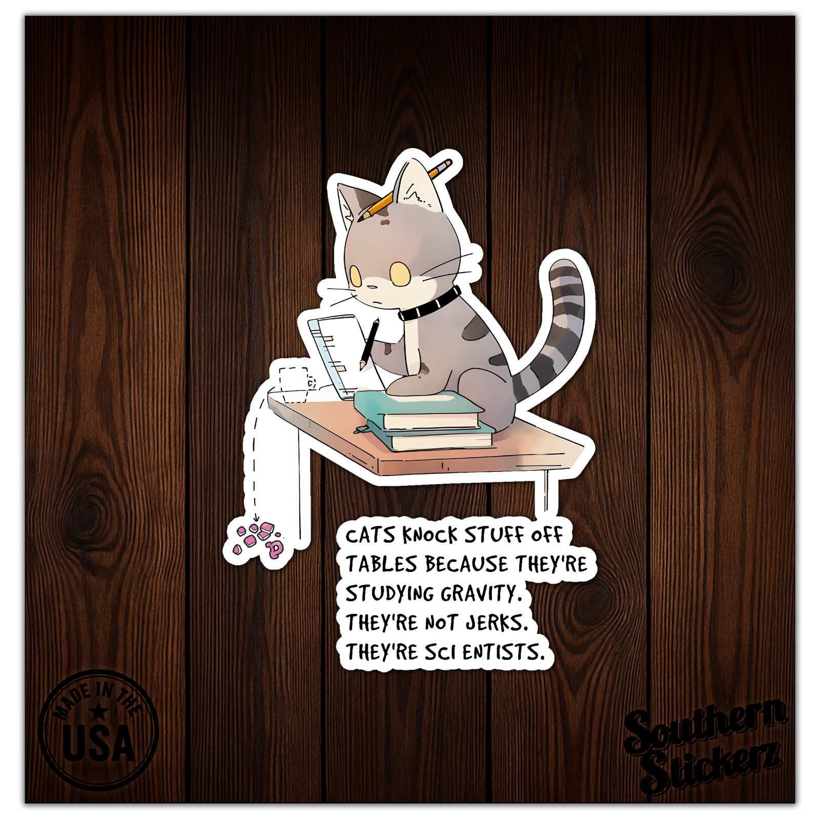 Cats Jerks Scientists – Vinyl Decal Sticker – Car Window Laptop – ebn11349