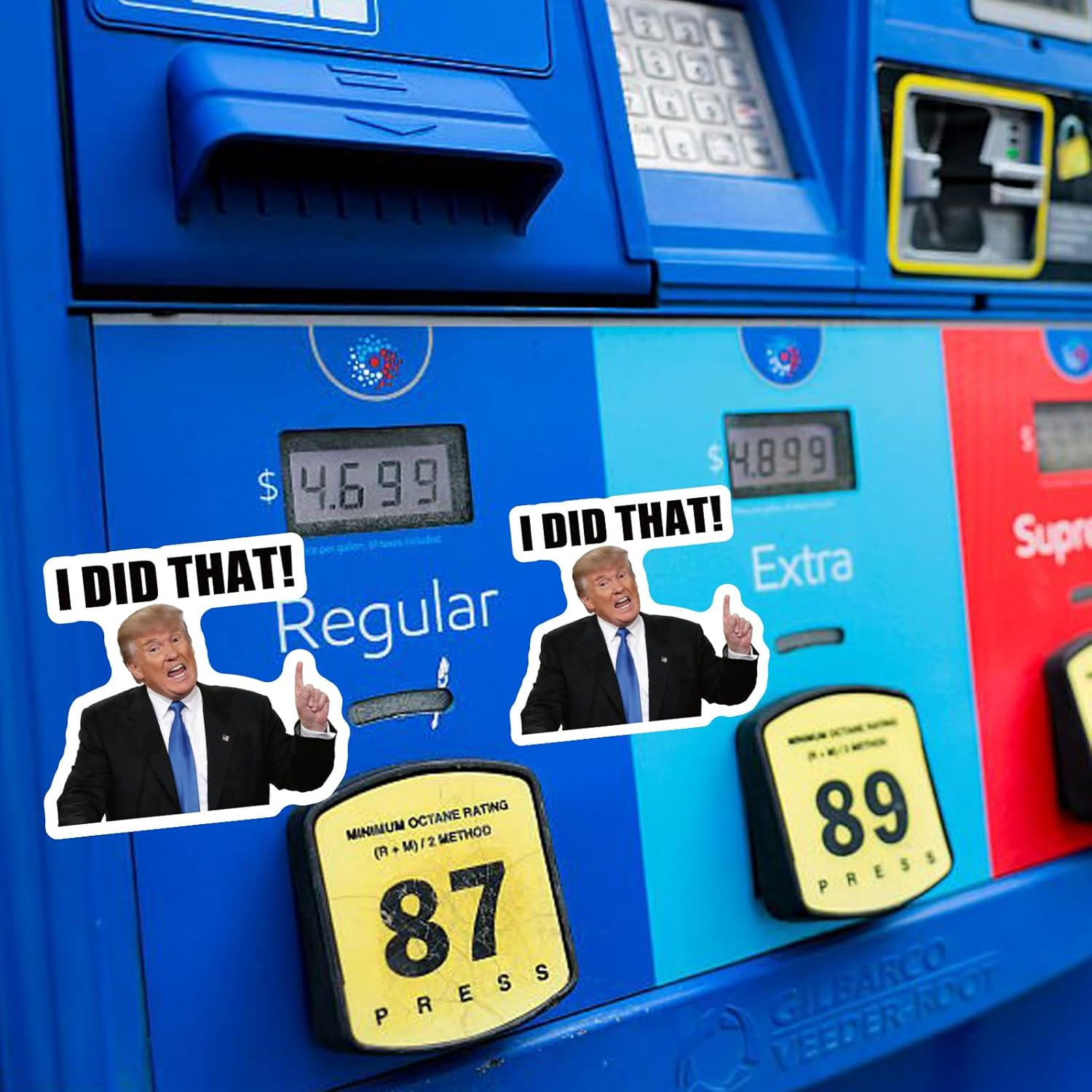 I Did That Trump Sticker 100Pcs, 2 X 1.8 Inch Gas Pump Decals, Waterproof & Weat
