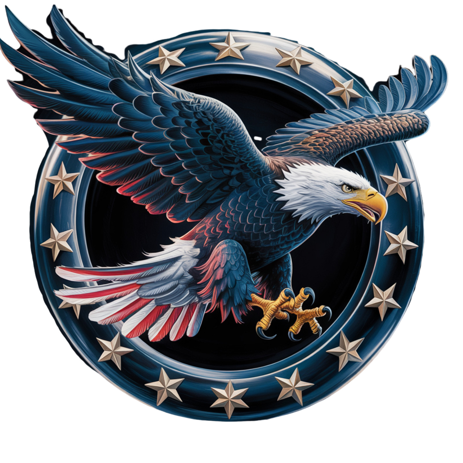 6pc Patriotic Bald Eagle USA Sticker Pack American Flag Vinyl Decals