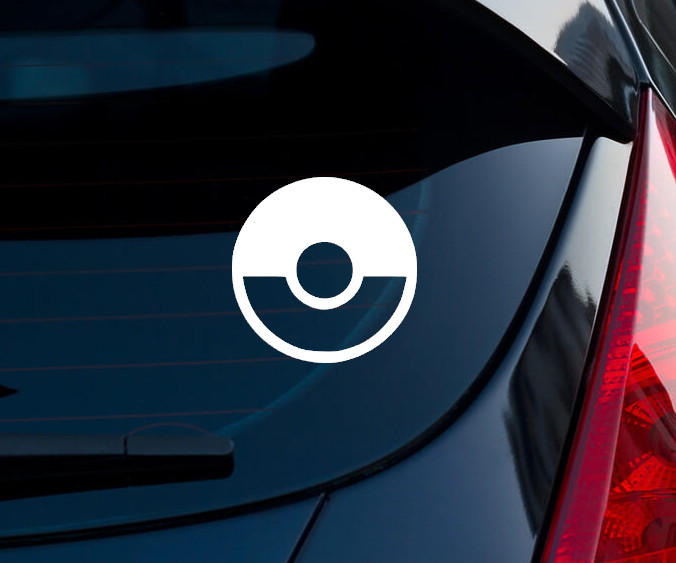 Pokeball Pokemon Super Smash Bros In/Outdoor Matte White Vinyl Decal 3"x3"