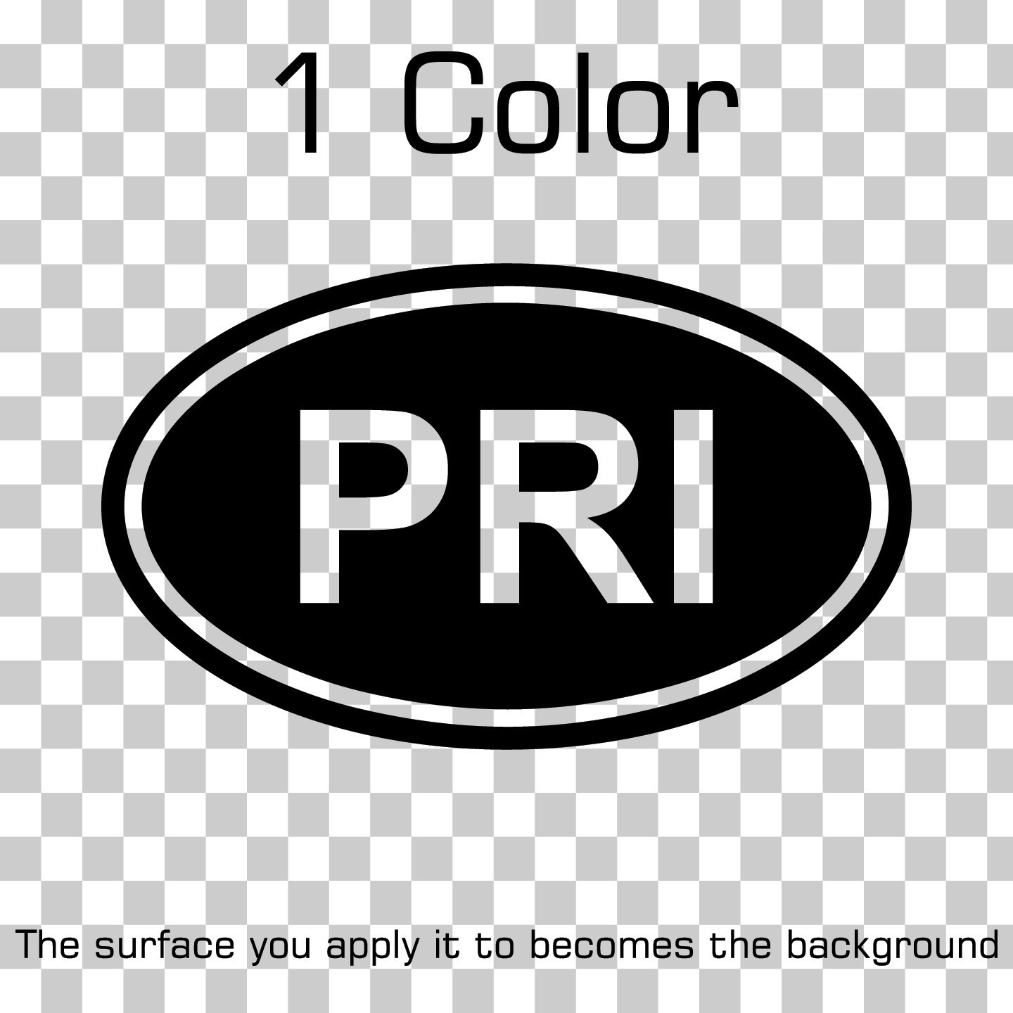 Puerto Rico PRI Oval Country Code Vinyl Decal Sticker for Car Window Laptop