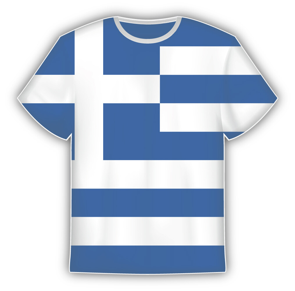 Greece Flag Sticker In The Form Of T Shirt Vinyl Sticker Decal