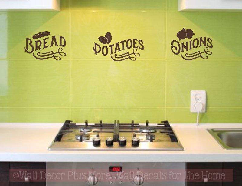 Bread Potatoes Onions Label Kitchen Storage Vinyl Stickers Wall Decals Farmhouse