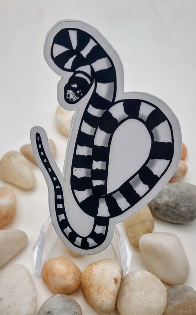 Kingsnake Vinyl Sticker, California Kingsnake Snake, Glossy Die Cut (3×2 Inch)