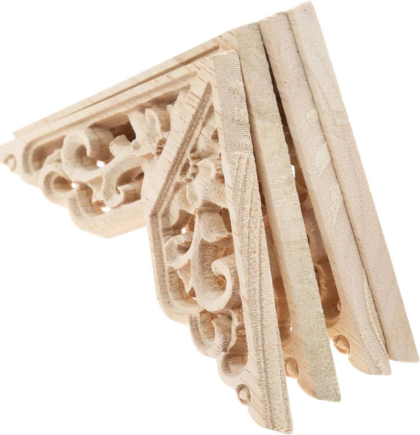 MUXSAM Wooden Decorative Appliques Onlays, 4-Pack 8x8cm/3.15"x3.15", 4 Pack