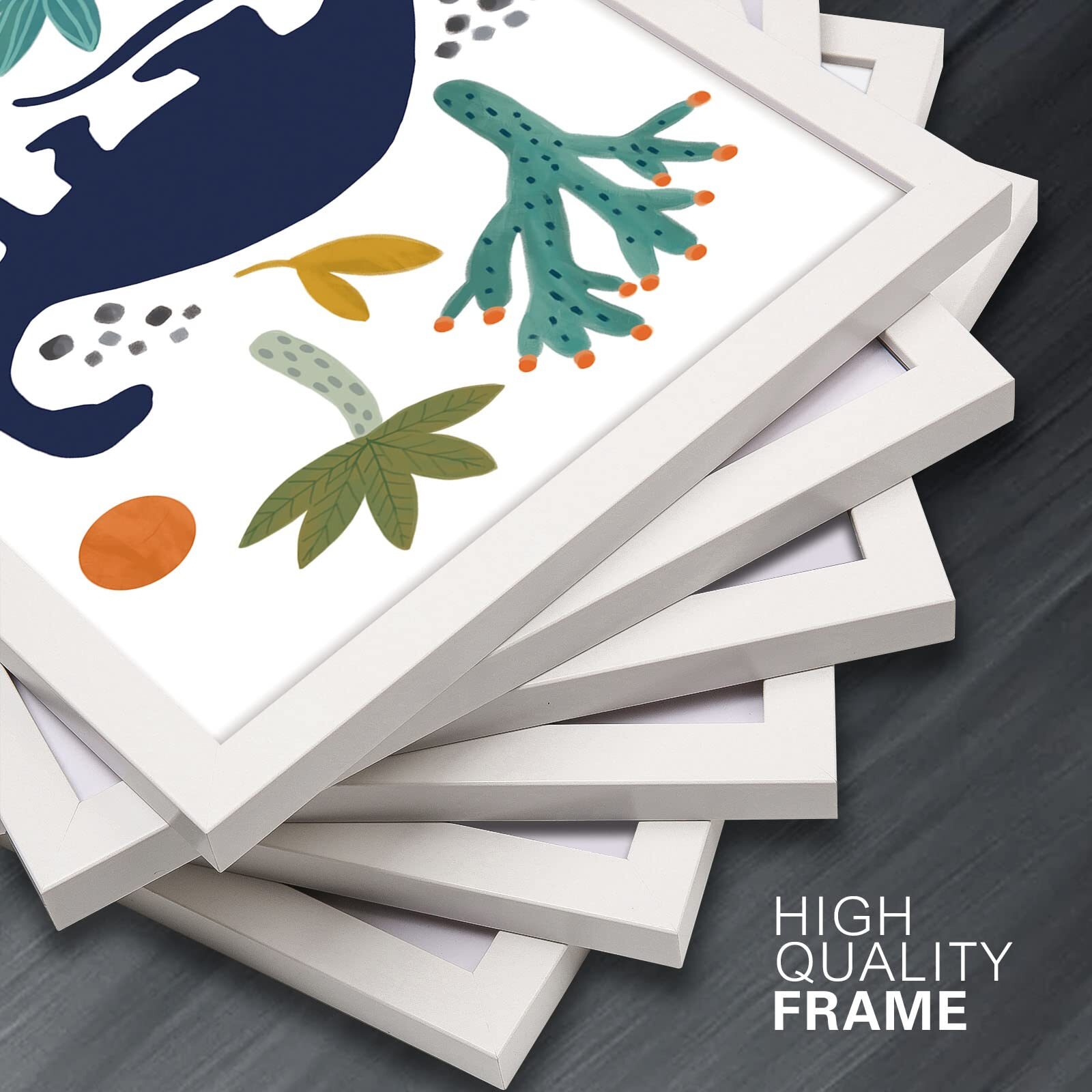 6 Pack 8×10 Inch Framed Nursery Wall Art Decor with White Picture Frames and …