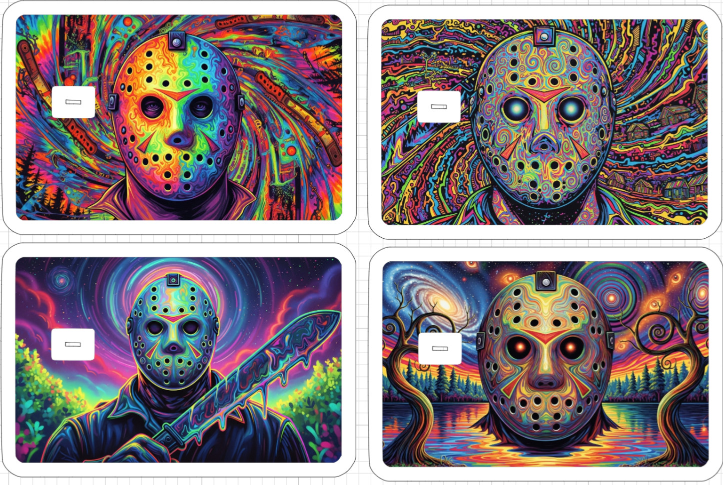 Jason Voorhees Psychedelic ATM Debit Credit Sticker Skin Halloween Horror 13th