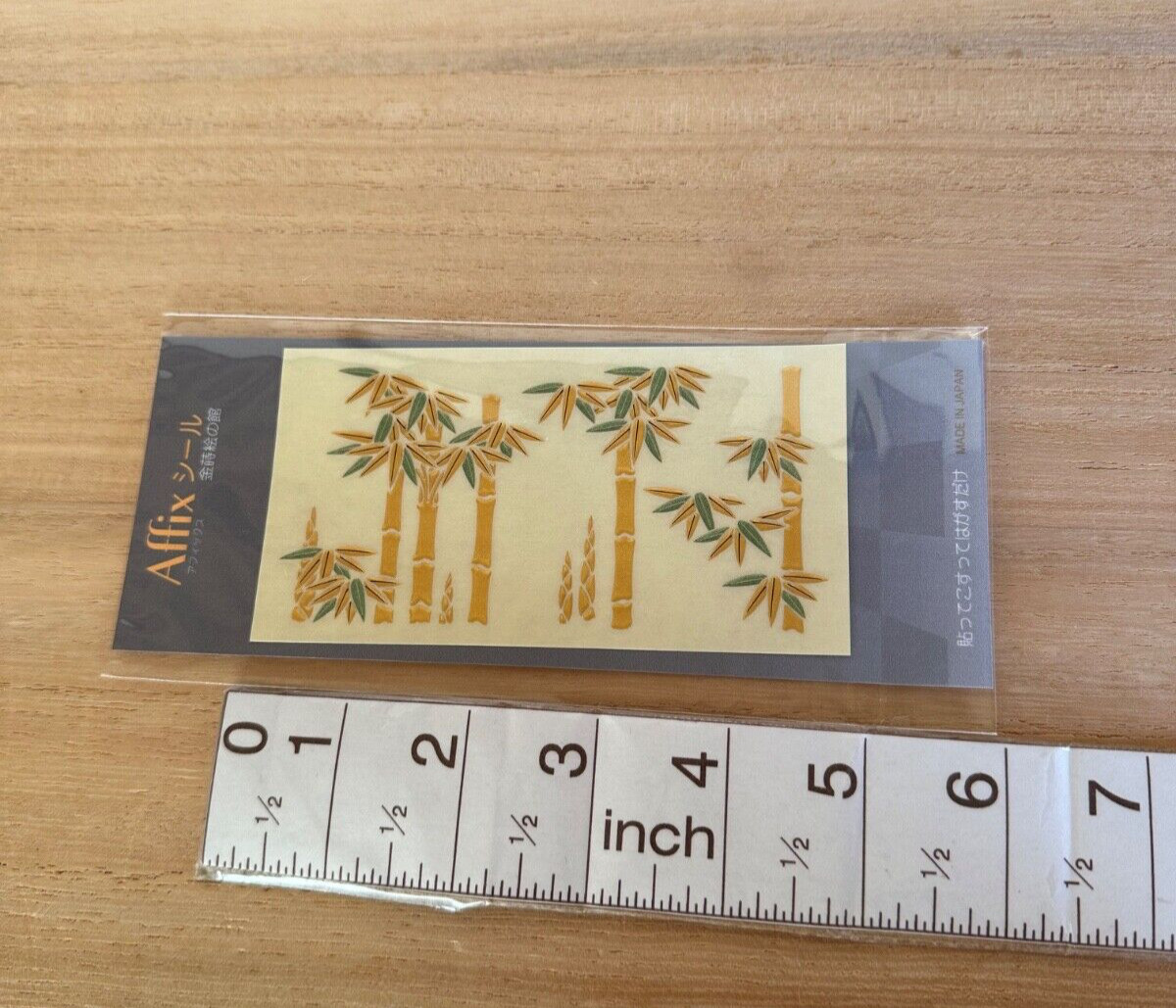 Makie Transfer Decal Sticker Gold Bamboo Right Design Japan 4.7×2.5in (12×6.4cm)