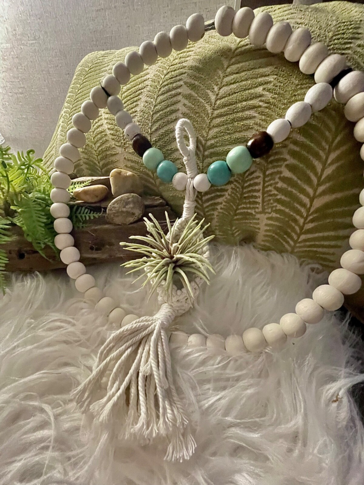 Succulent plant hanging decorative arrangement