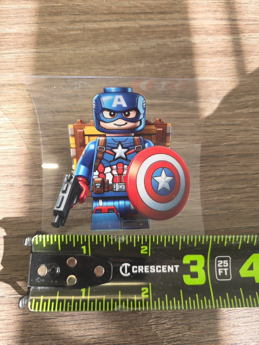 Lego Captain America Figurine UVDTF Decal Made In USA Waterproof