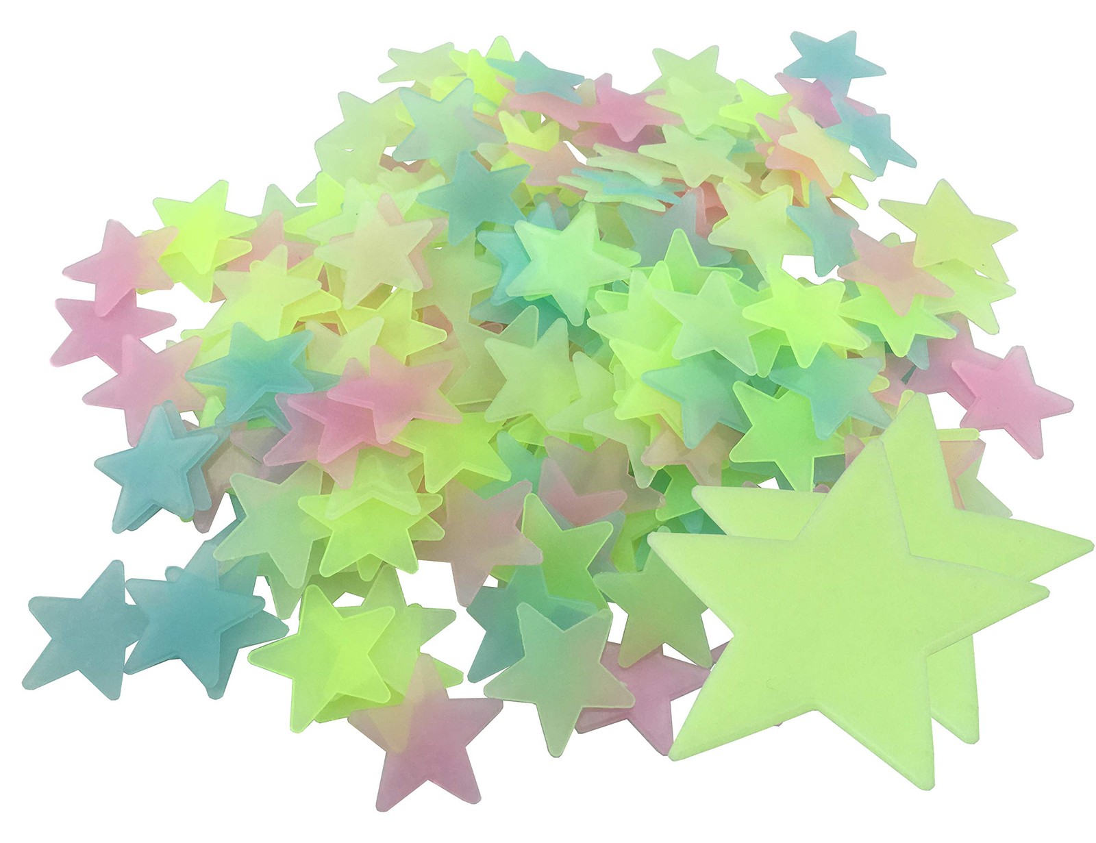 HoneyToys 200PCS 1.2 Luminous Stars Glow in The Dark Fluorescent Noctilucent Pla