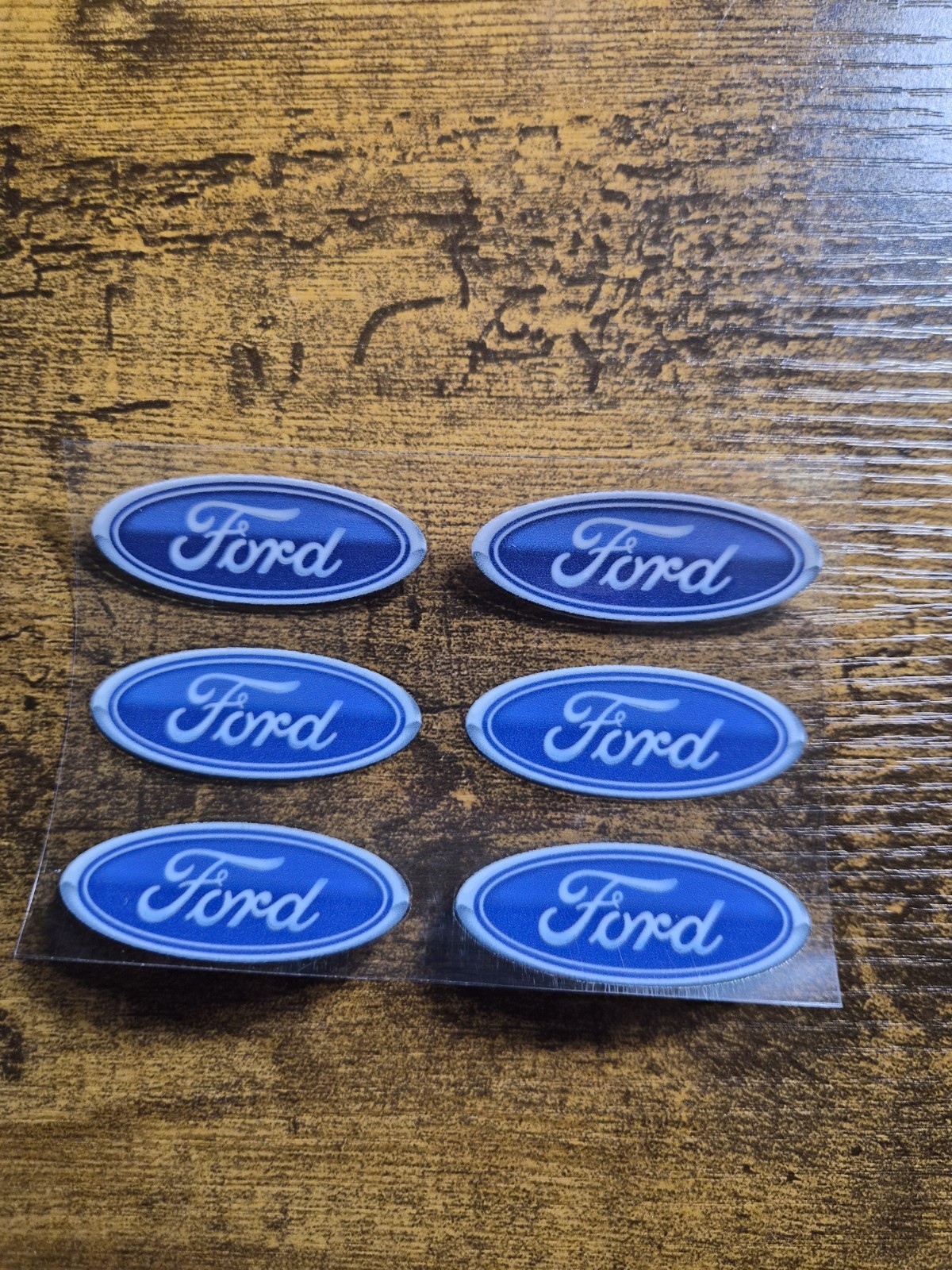 6 pc. FORD LOGO 2" UV High Quality UVDTF Decal Sticker waterproof USA NOT VINYL