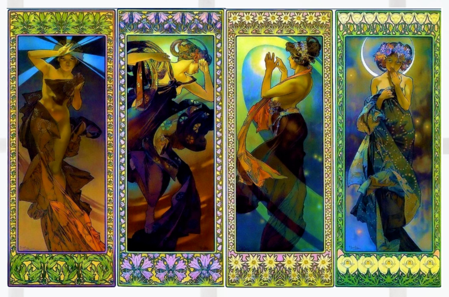 Moonlight by Mucha WINDOW CLING Sun-catcher Size 10.6" Repositionable Vinyl