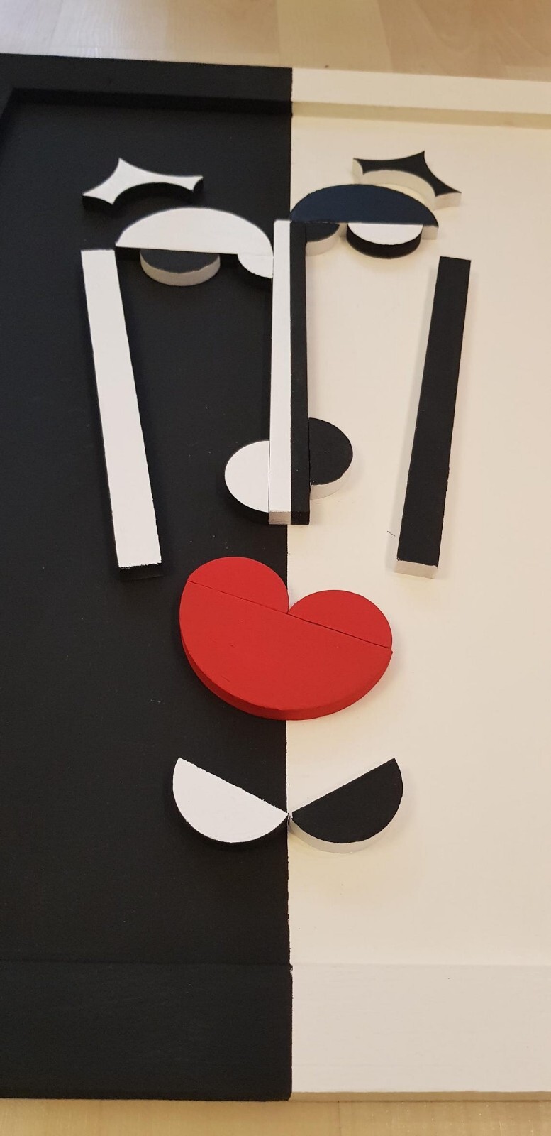 Wooden wall painting for modern and minimalist home decoration, 3D abstract wood