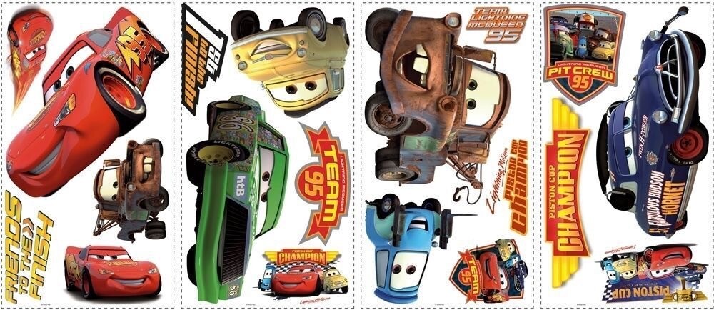 DISNEY CARS 19 BiG Piston Cup Wall Stickers Lightning McQueen Room Decor Decals
