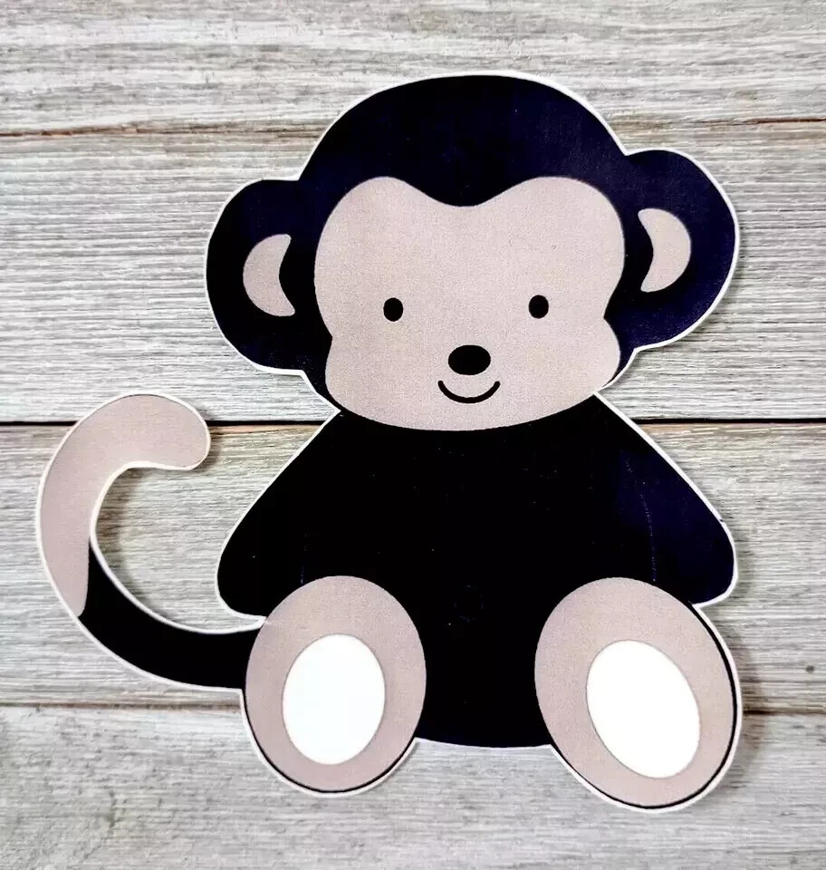 monkey jungle wall safe sticker 5 inch