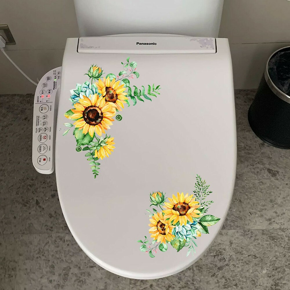 Transparent Border Vinyl Home Art Decal Decor Sunflowers Butterfly Wall Stickers