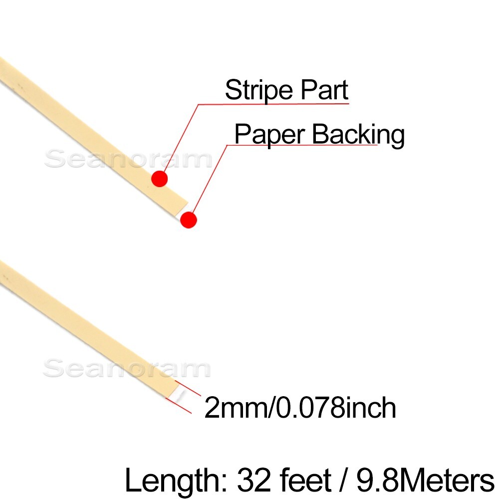 1/12" 2mm Beige DIY Home Shop Pinstriping Pin Stripe Decals Vinyl Tape Sticker