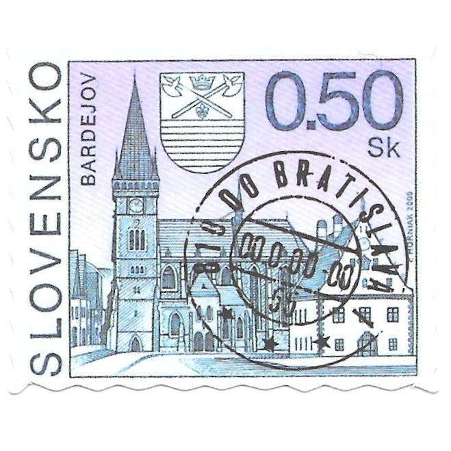 Slovensko Bardejov Sticker Die Cut Vintage Stamp Decal Travel Scrapbook Journal
