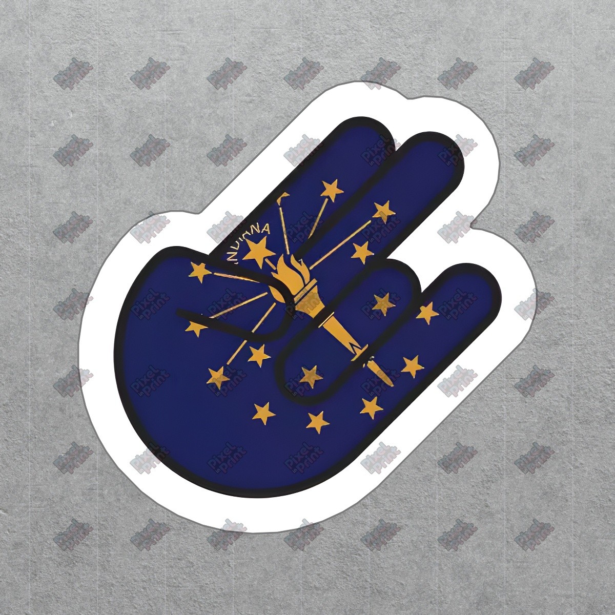 Indiana State Hand Vinyl Sticker Decal Perfect for Home Decor, #298574