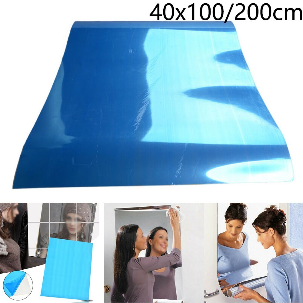 DIY Rectangle Mirror Wall Sticker for Bathroom Enhance Your Decor 100 200CM