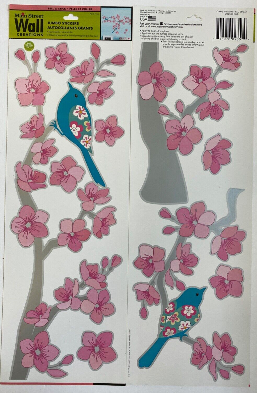 Cherry blossoms and blue birds Wall Stickers Decals Decor