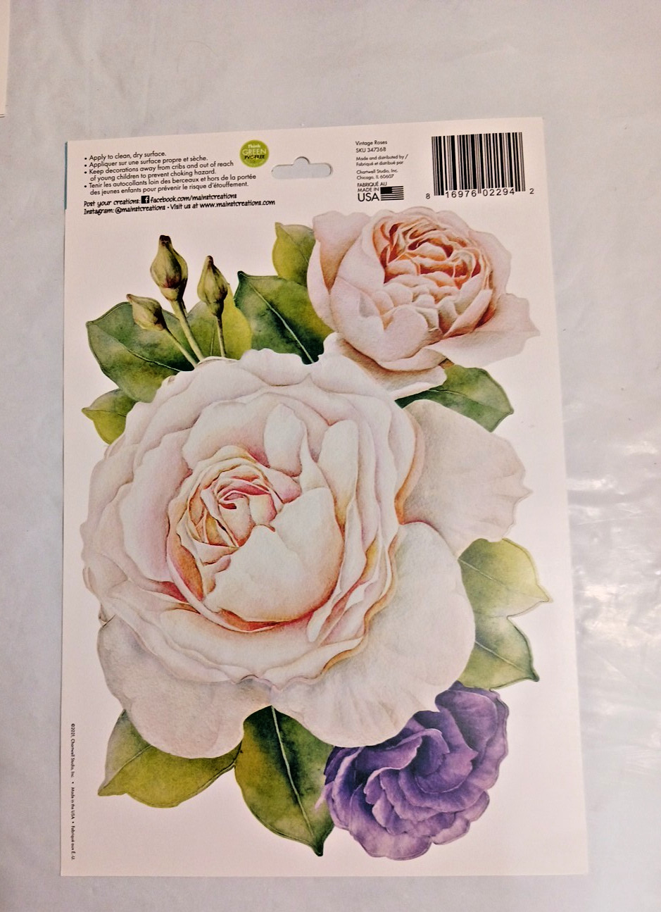Jumbo wall stickers Large flowers decals roses lilac cactus. you get all 6 packs