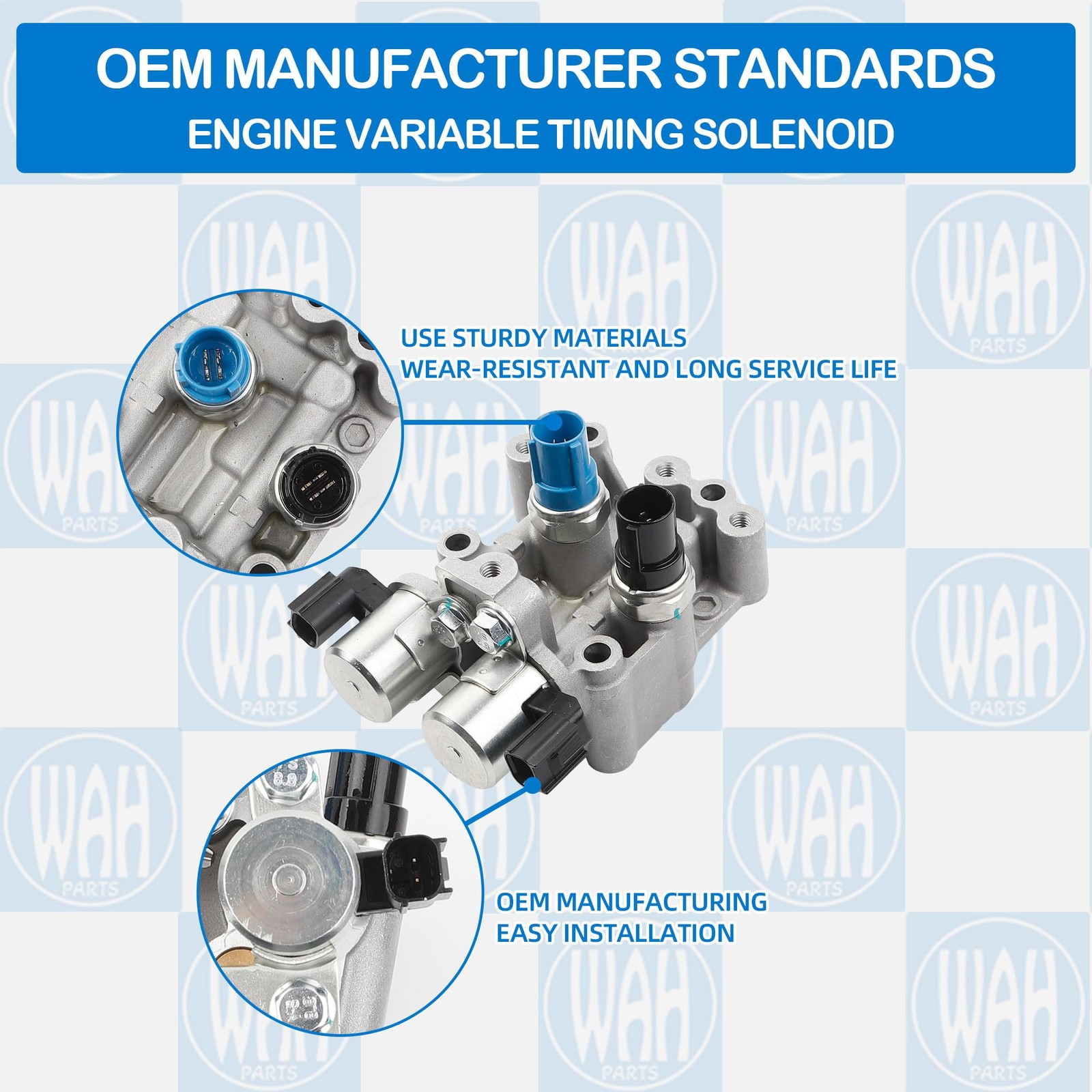 Wahparts Engine Variable Valve Timing VVT Solenoid Compatible with silvery