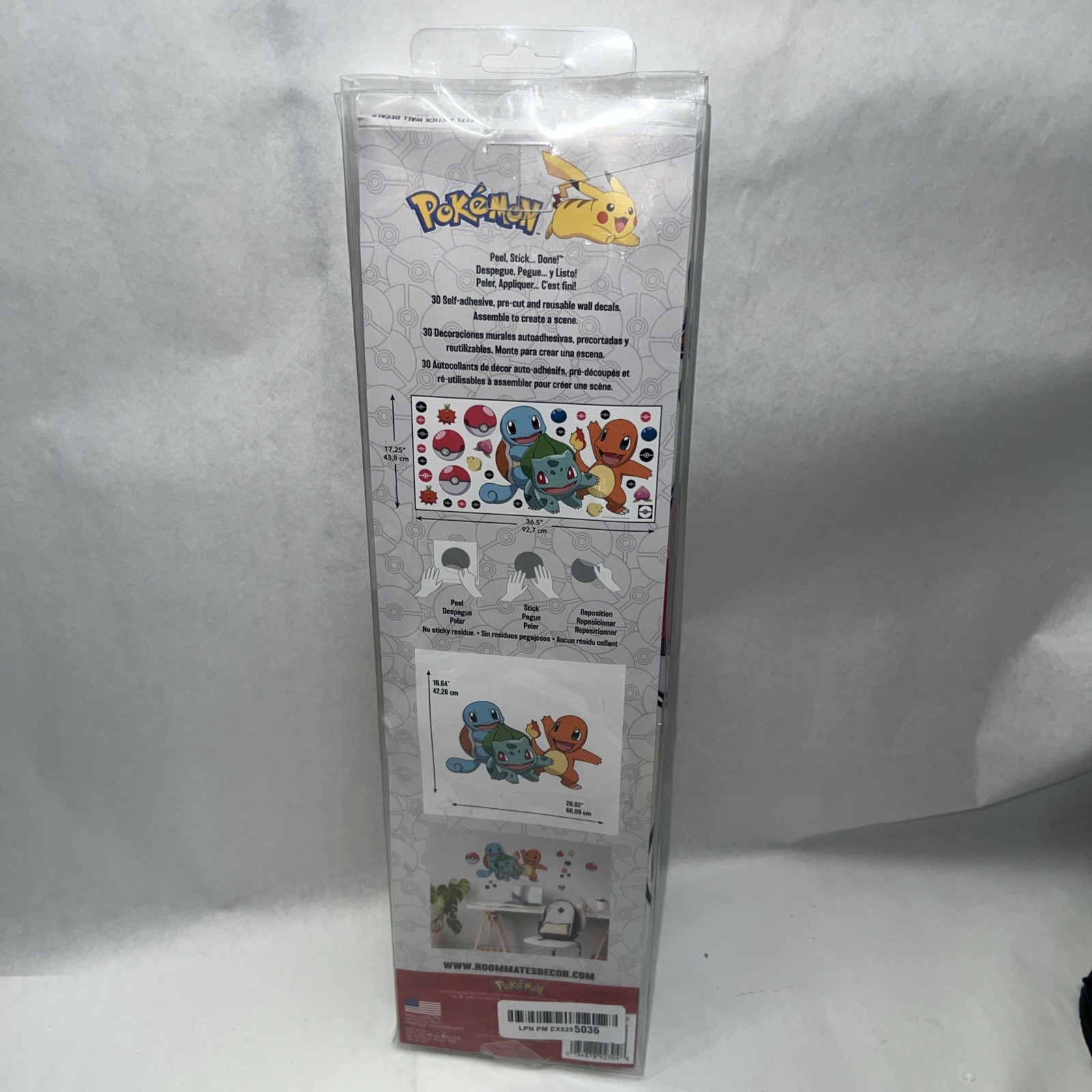 Giant Pokemon Wall Decals Kids Reusable Vinyl Cartoon Characters for Room Decor