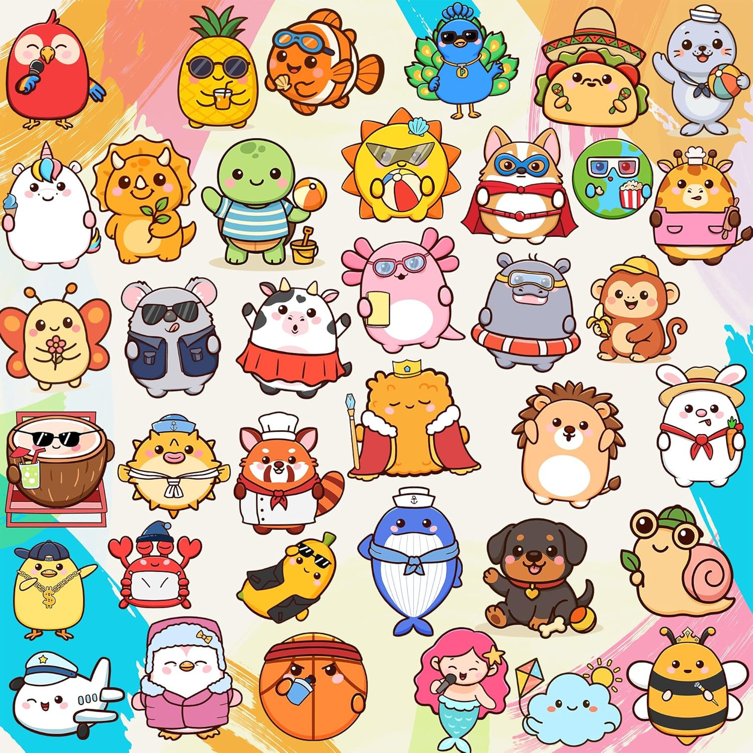 156 PCS Animal Stickers for Kids – Cute Waterproof Vinyl Self Adhesive Stickers