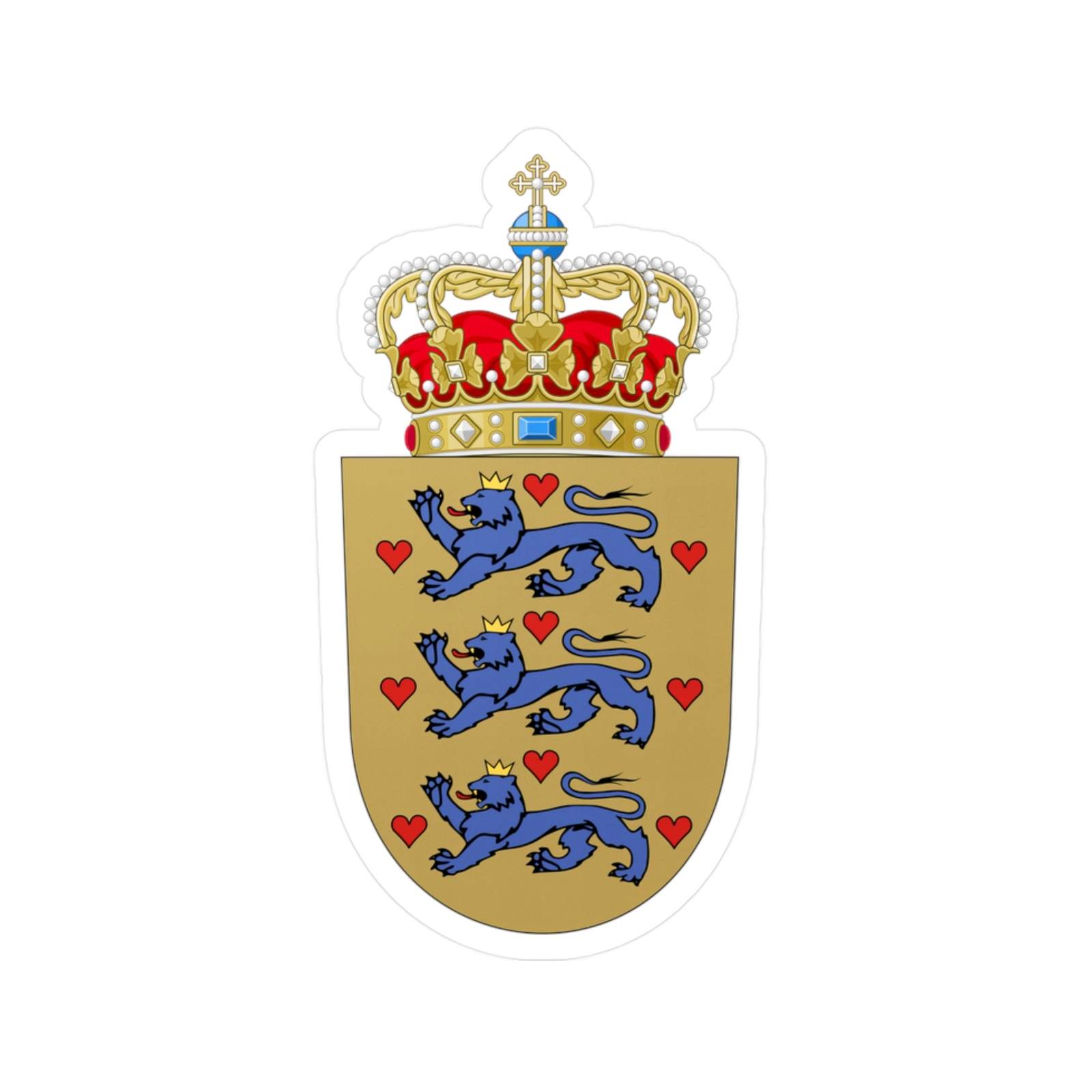 Coat of arms of Denmark Greenland Flag of Denmark Royal Kiss-Cut Decals Sticker