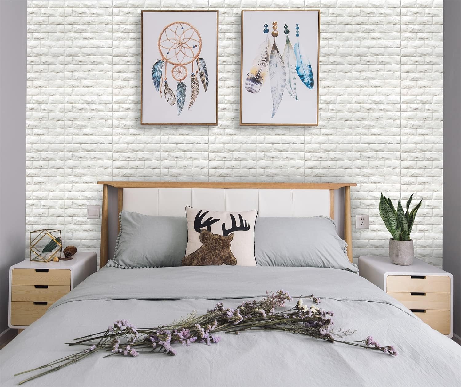 Self-Adhesive 3D White Brick Panels – 29 Sq Ft, Easy Installation & Eco-Friendly
