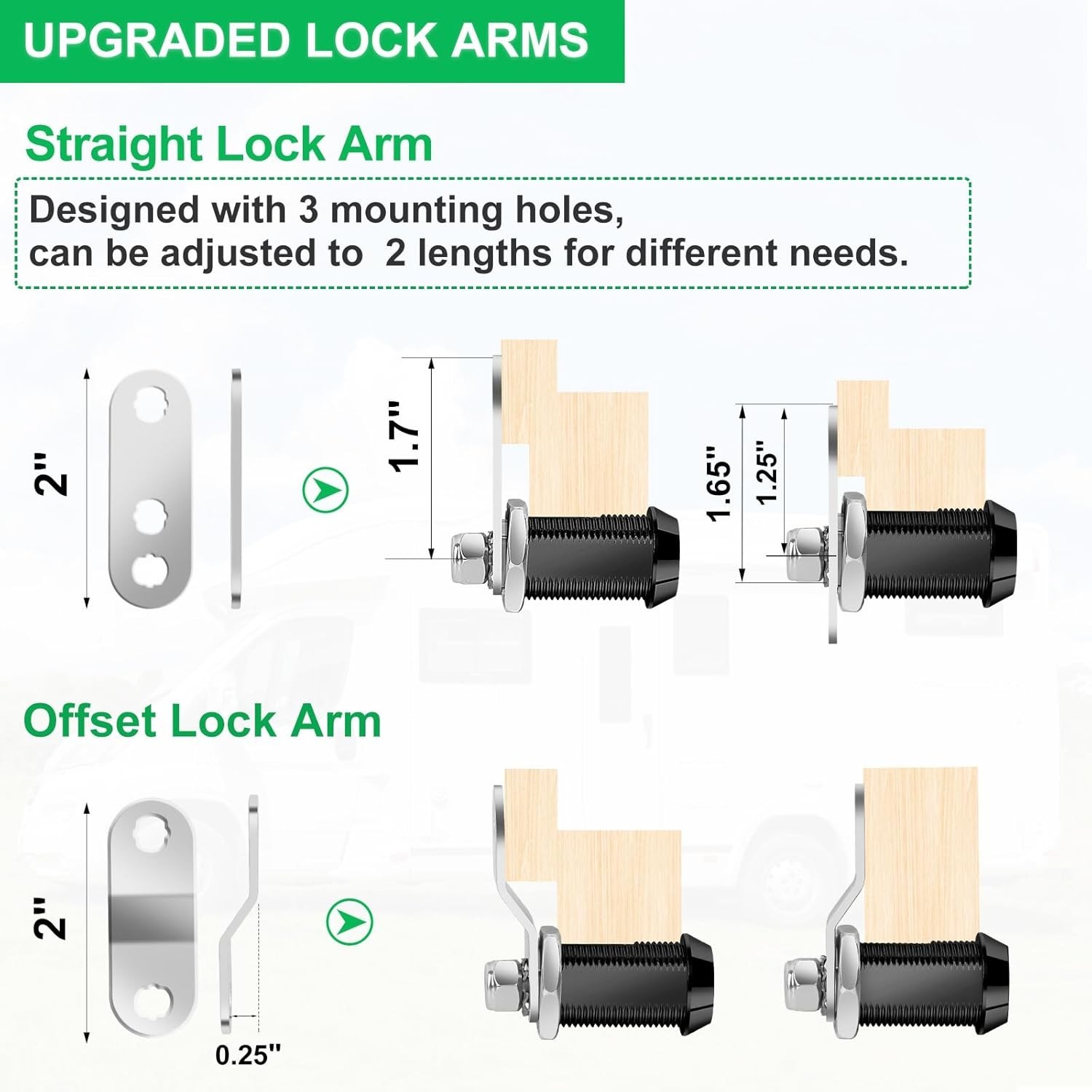 10 Pack Cabinet Lock with Keys, 1-1/8" RV Storage Lock Keyed Alike, RV Locks for