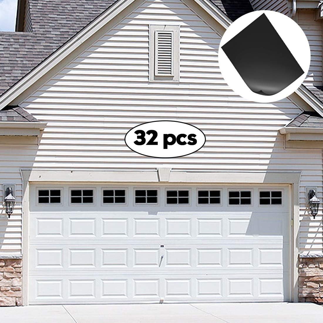 Magnetic Garage Door Windows 32PCS Faux Decorative PVC Window Decals for 2 Car