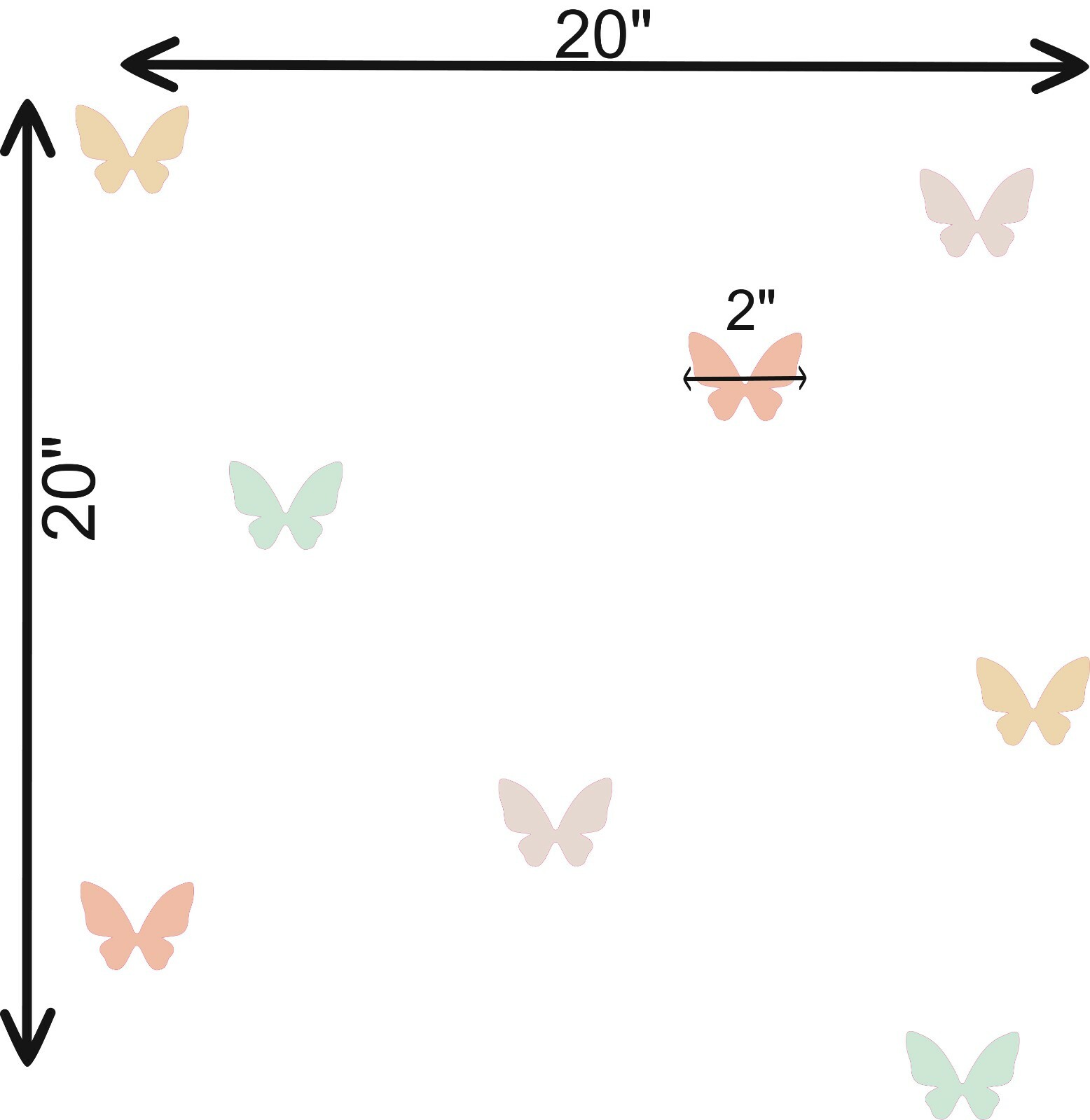 Multicolor Butterflies Decor Multiple Insects Design Vinyl Home Wall Decal Sheet