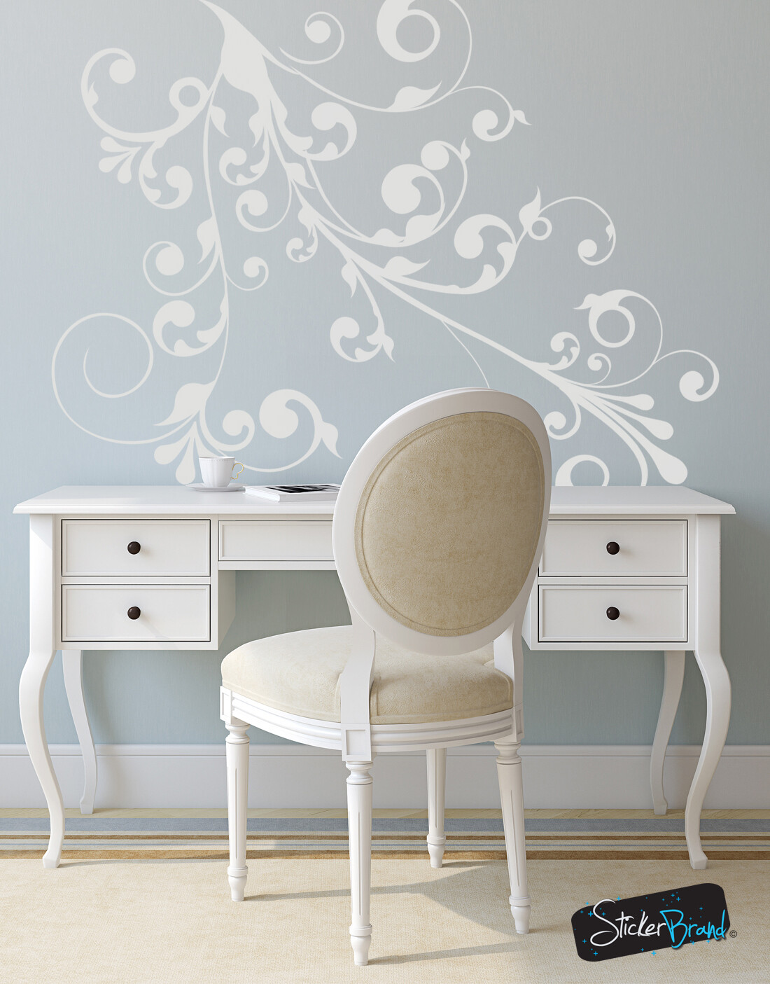 Swirl Floral Flower Wall Decal Decor Sticker #511