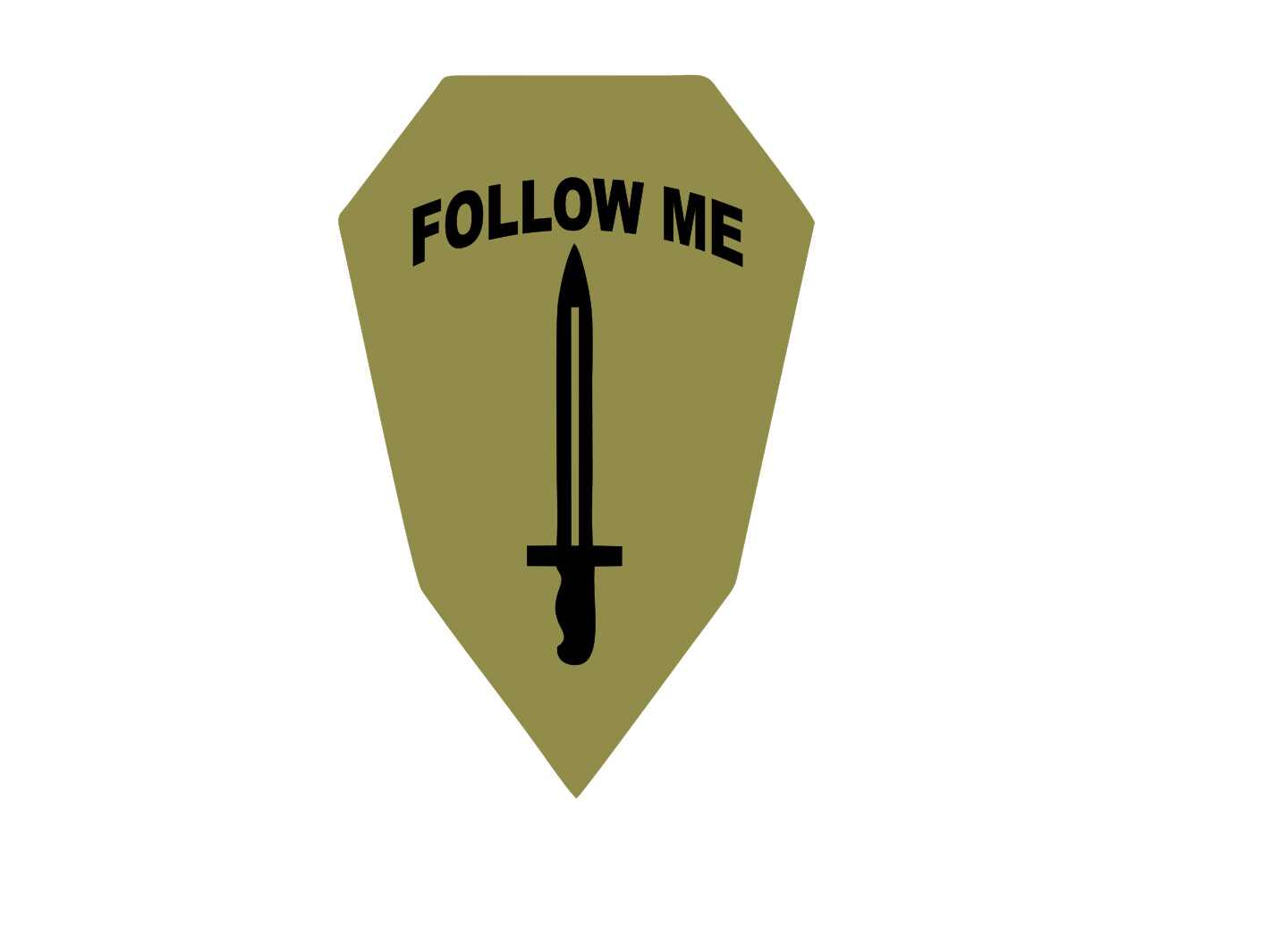 Follow Me Vinyl Window Decal/Sticker U.S. Army Olive/Black