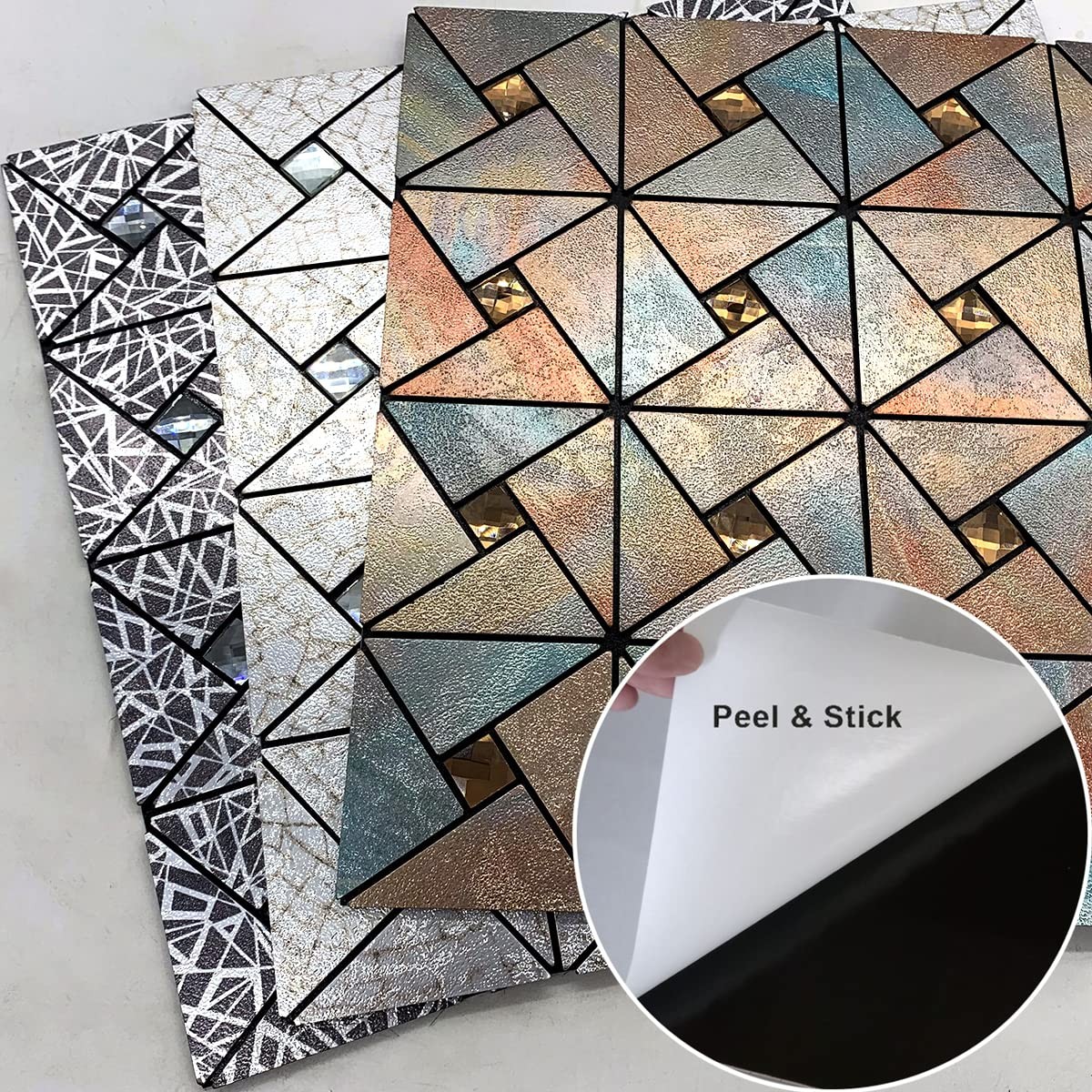 10-Sheet Peel and Stick Backsplash Tile,Windmill Plus Glass Self-Adhesive Sti…