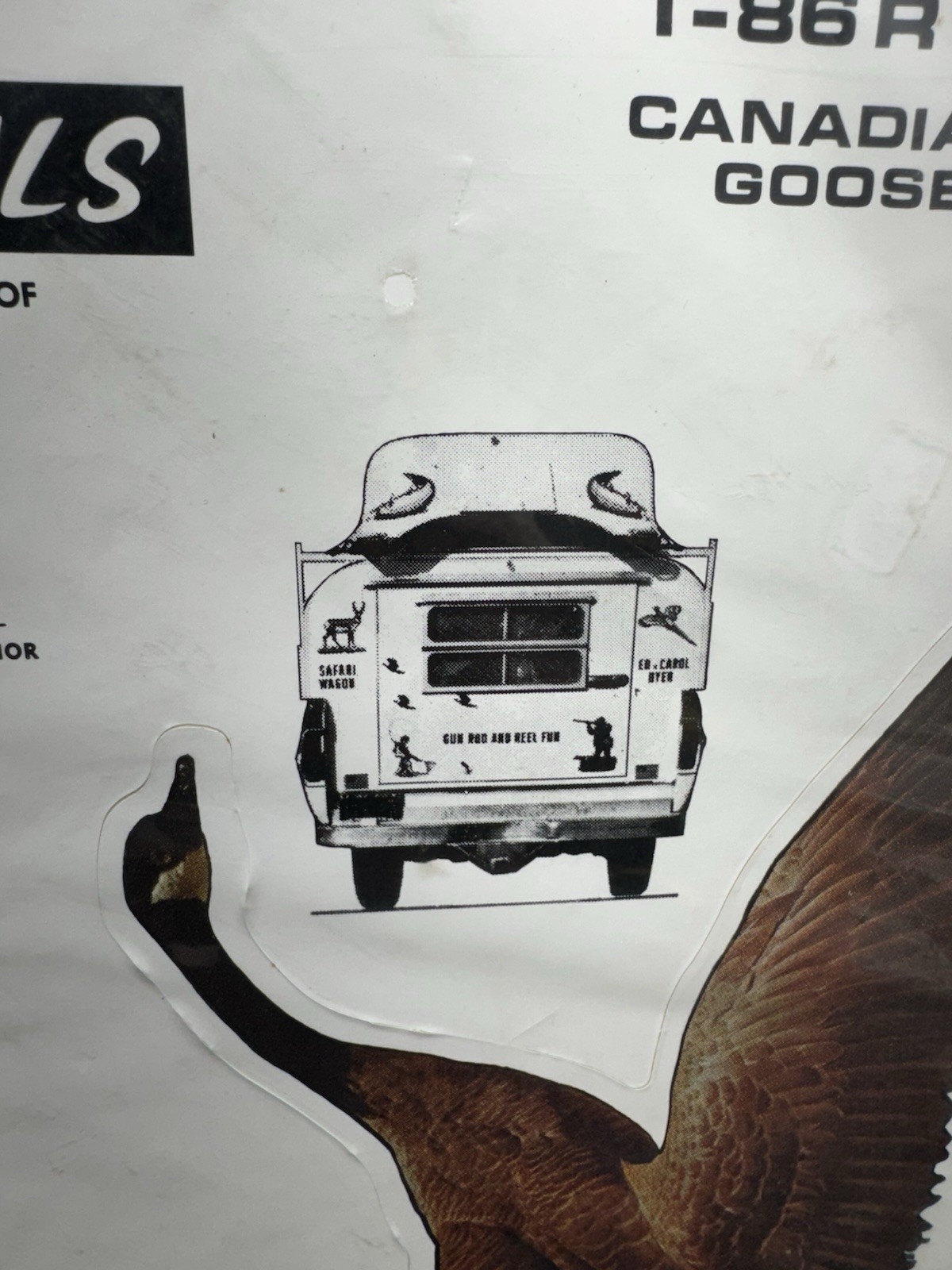 Vintage 12" Dyer Sportcals Hunting Canadian Goose T-86L Vinyl Boat Truck Sticker
