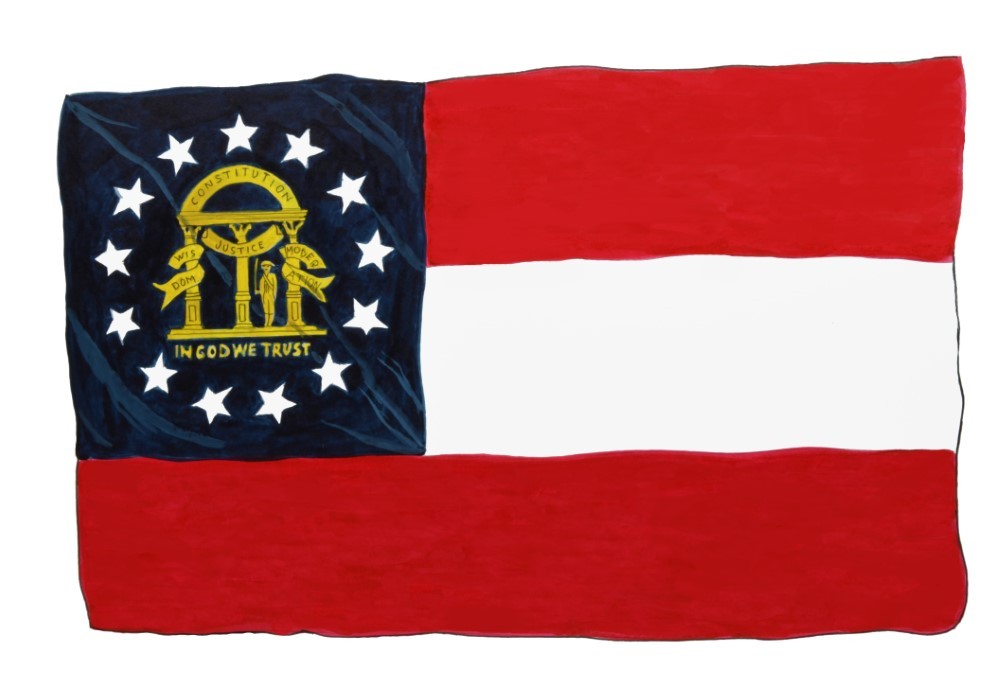Decal Vinyl Sticker Georgia State Flag – Printed Vinyl Decal Made in USA