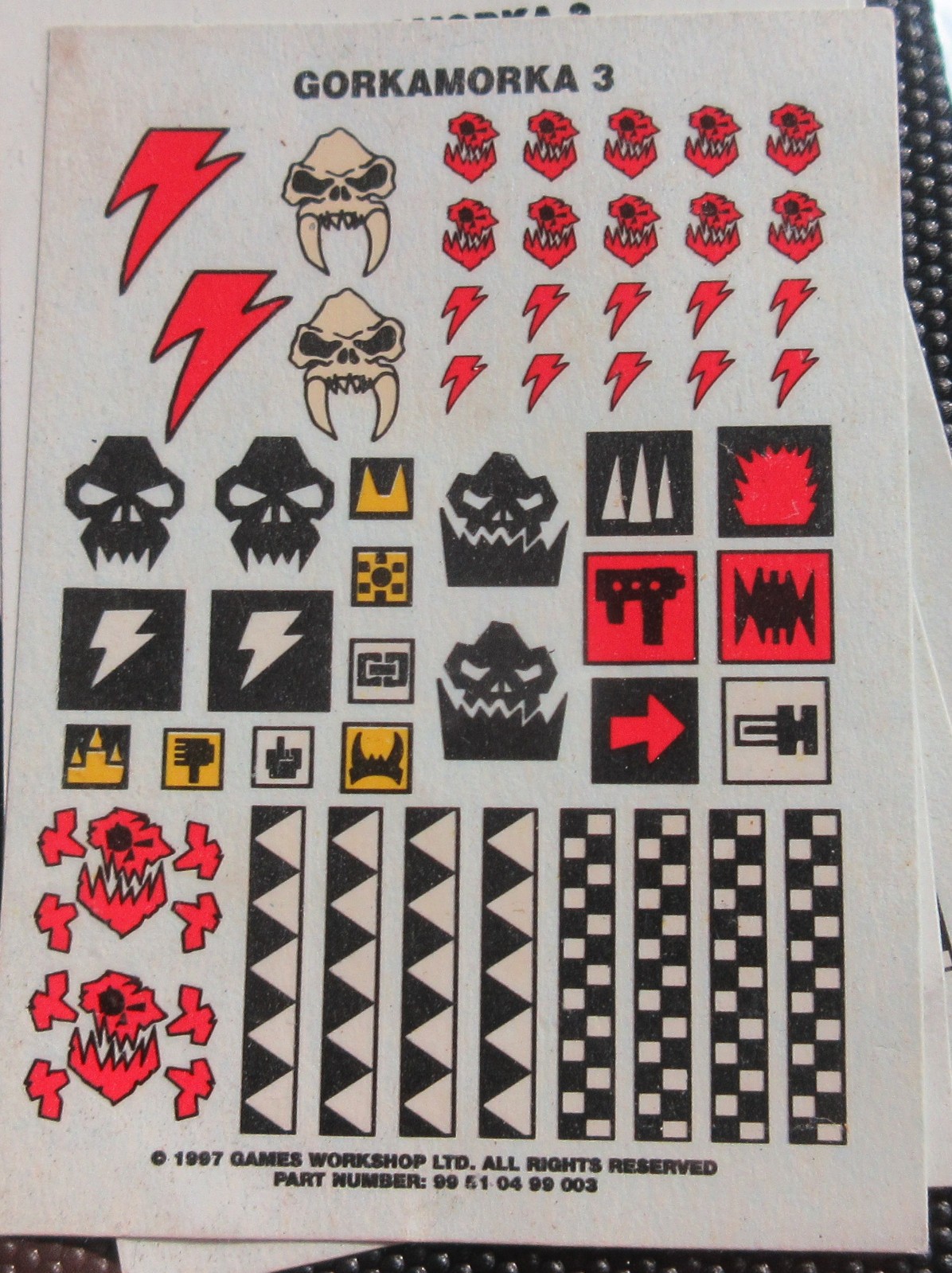Decals Warhammer 40K Transfers OOP Sheet (1) Ork Gorkamorka 3