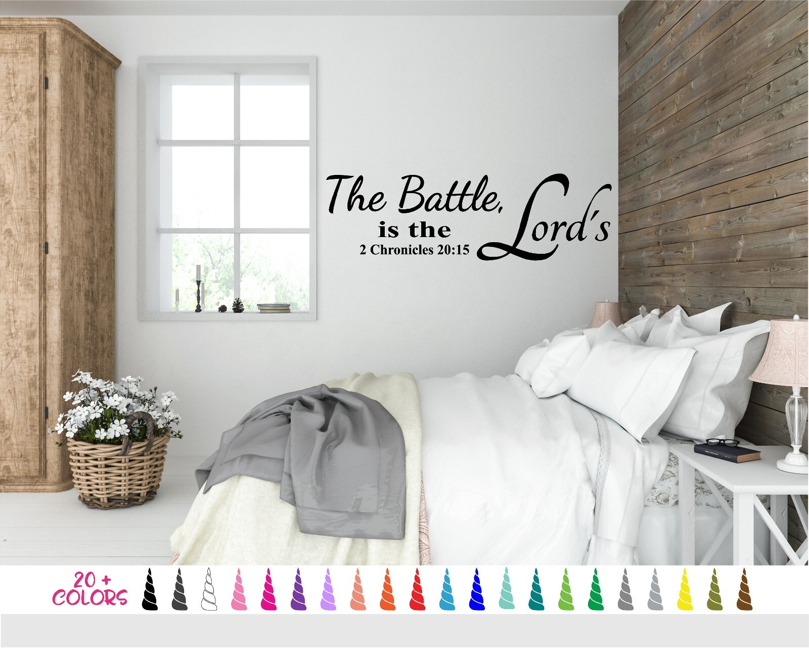 2 Chronicles 20 15 The Battle is the Lords Bible Wall Quote Vinyl Decal God Home