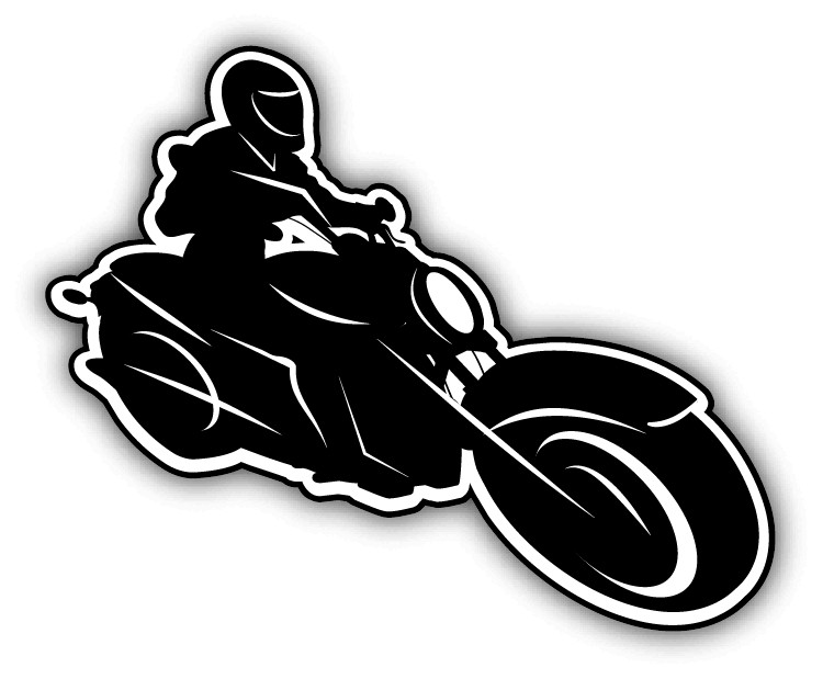 Sport Motorbike Rider Silhouette Auto Moto Car Bumper Sticker Decal