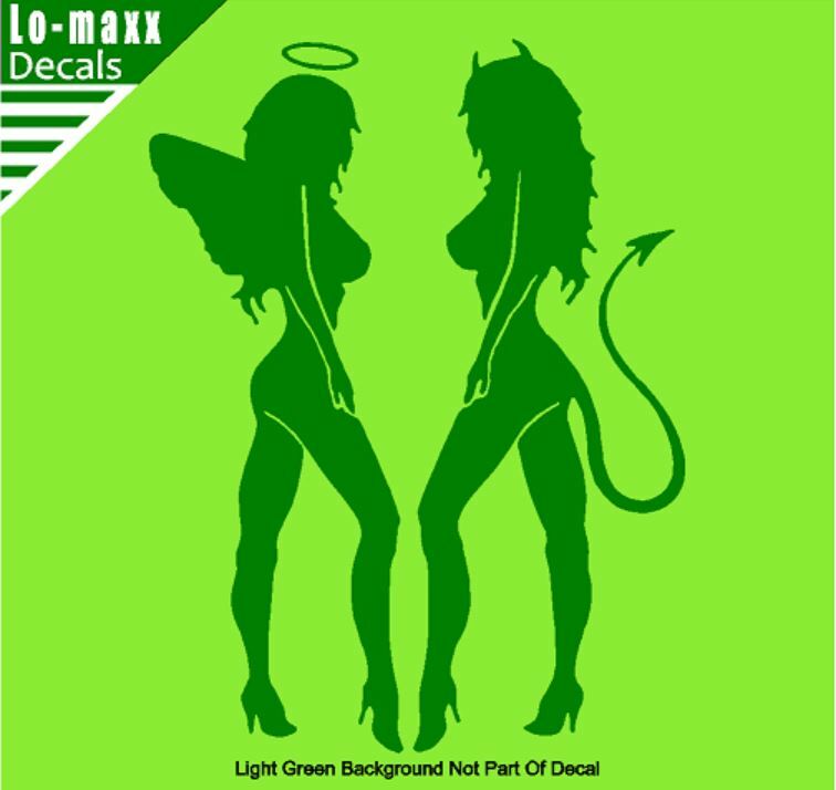 Hot Sexy Angel & Devil Girl Car Truck Boat Superior Quality Die Cut Vinyl Decal