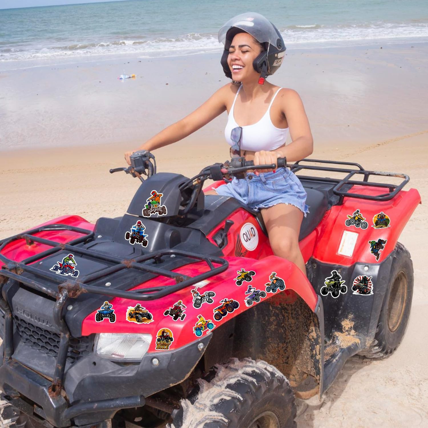 50PCS Four Wheeler ATV Quad Bike Stickers Dirt Bike Decals Party Favors Birthday