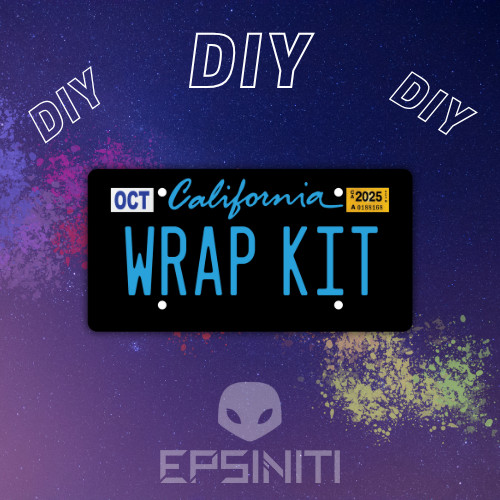 Arctic Blue Gloss California Plate Wrap DIY Kit