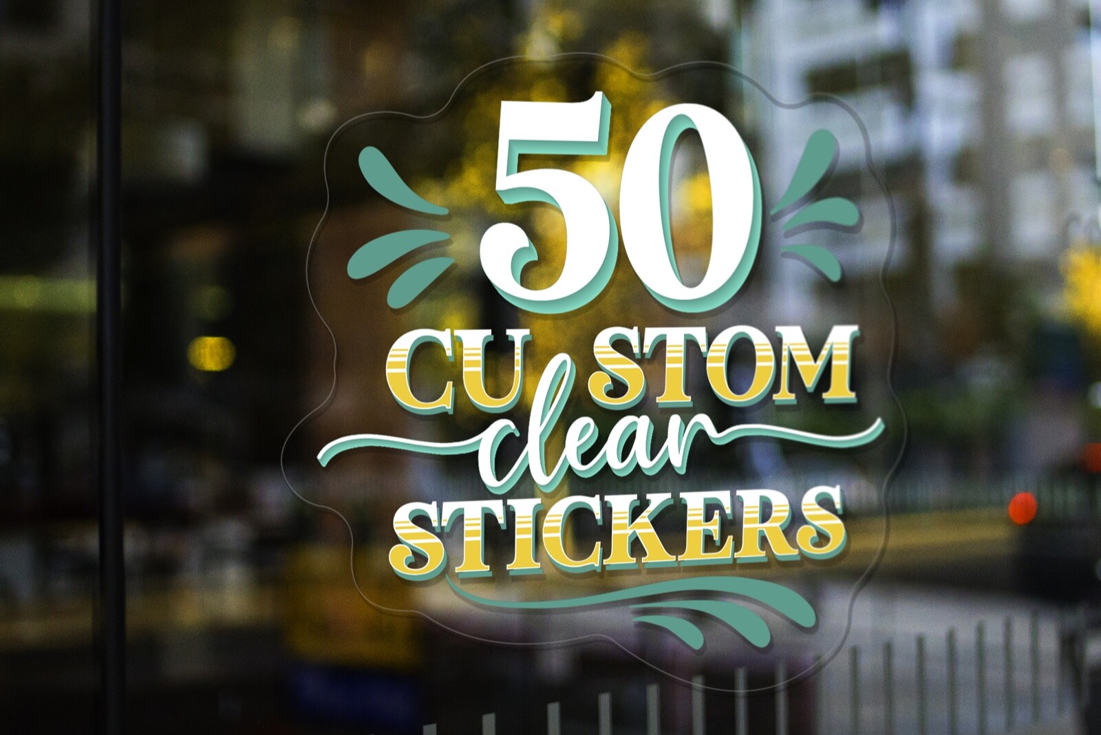 50 Custom clear stickers, Custom clear decals, Your graphic print on clear vinyl