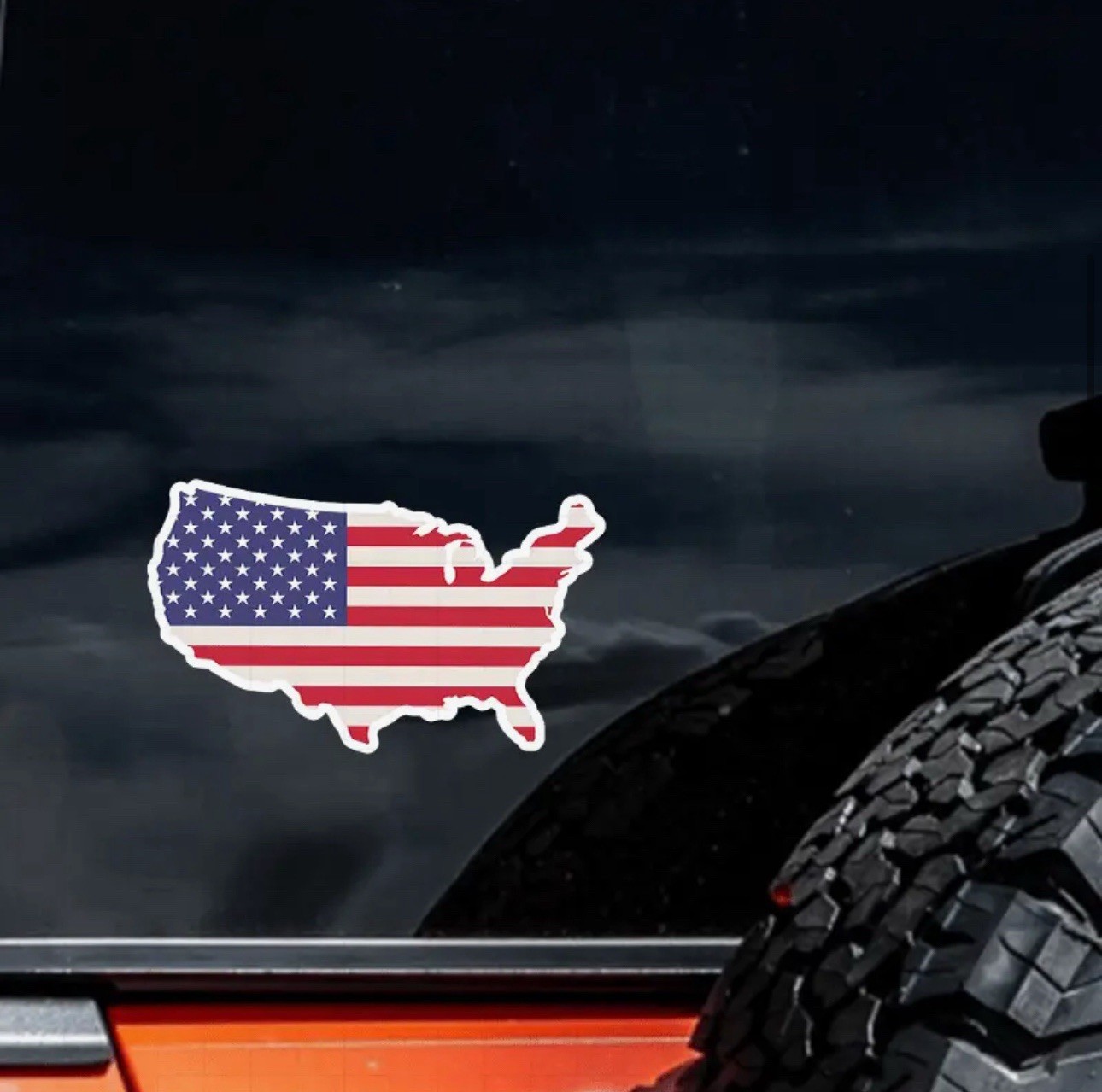 American Flag Map USA 5” Inch Waterproof Vinyl Sticker Decal Patriotic 1PC