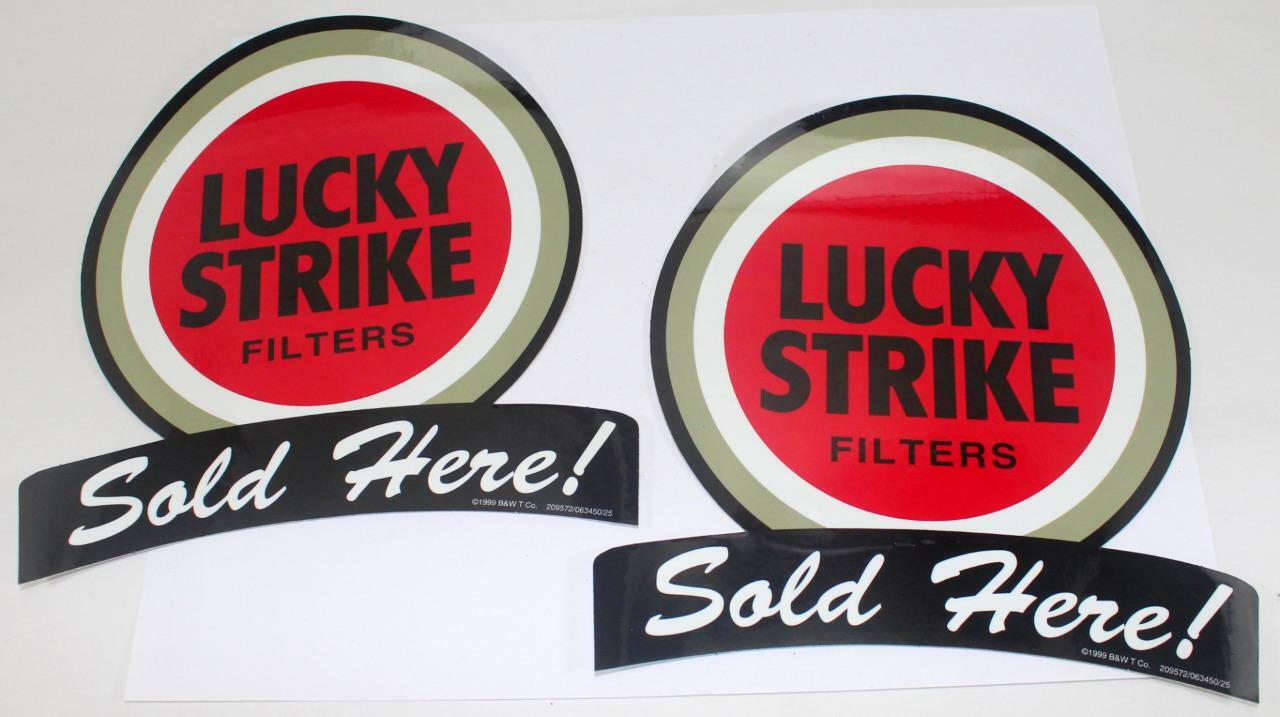 2 – 1999 Lucky Strike Sold Here Store Window Stickers ~ Double Sided ~ 7" x 6.5"