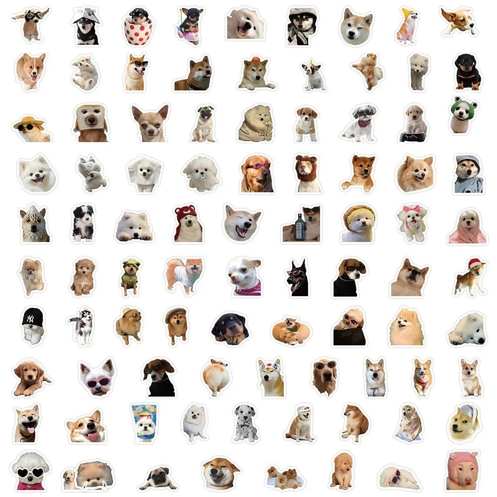 Dog Stickers Cartoon Decals Self-Adhesive Laptop Phone Car 10 50 100 Pcs